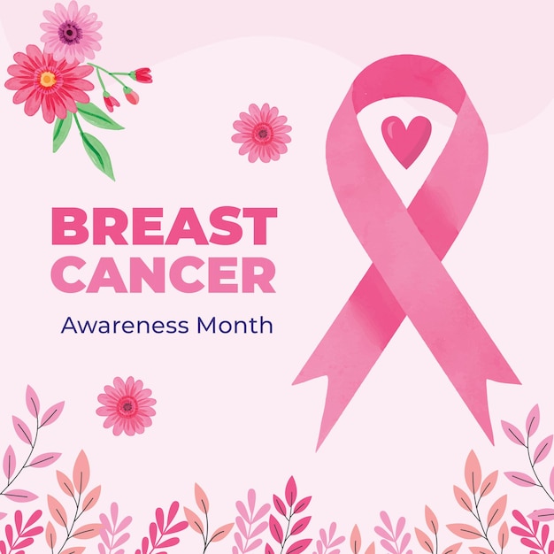 Tratamiento del mes de concientización sobre el cáncer de mama y día internacional del lazo rosa contra