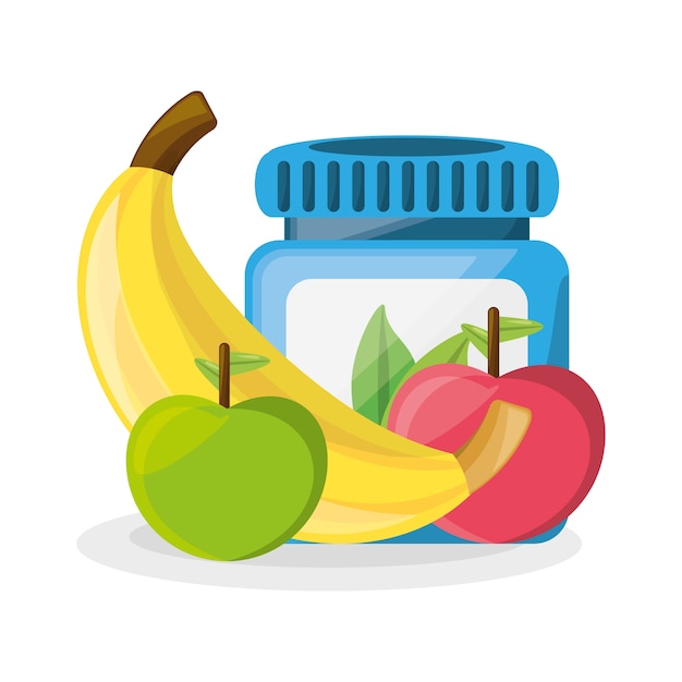 Vector tratamiento de píldoras saludables y deliciosas frutas
