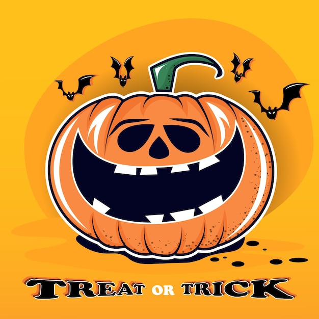 Tratar o engañar a una calabaza divertida y aterradora para Halloween