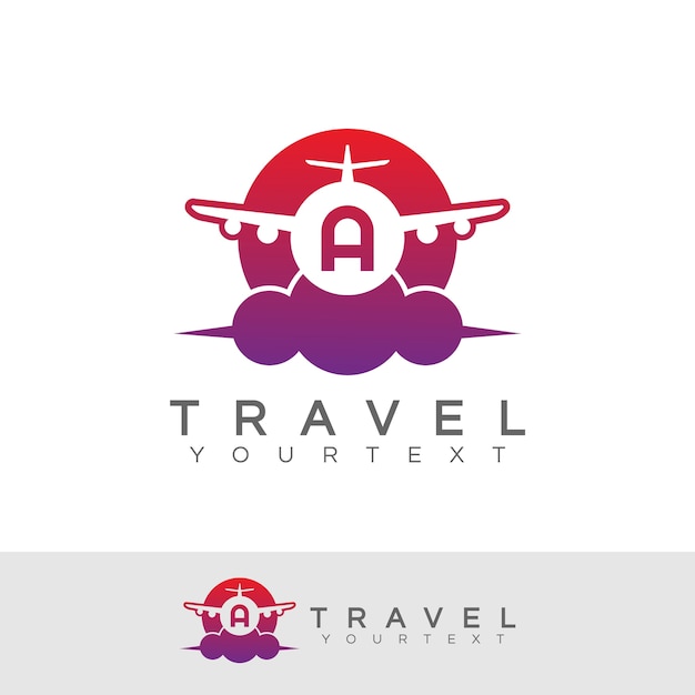 Travel initial letter a diseño de logotipo