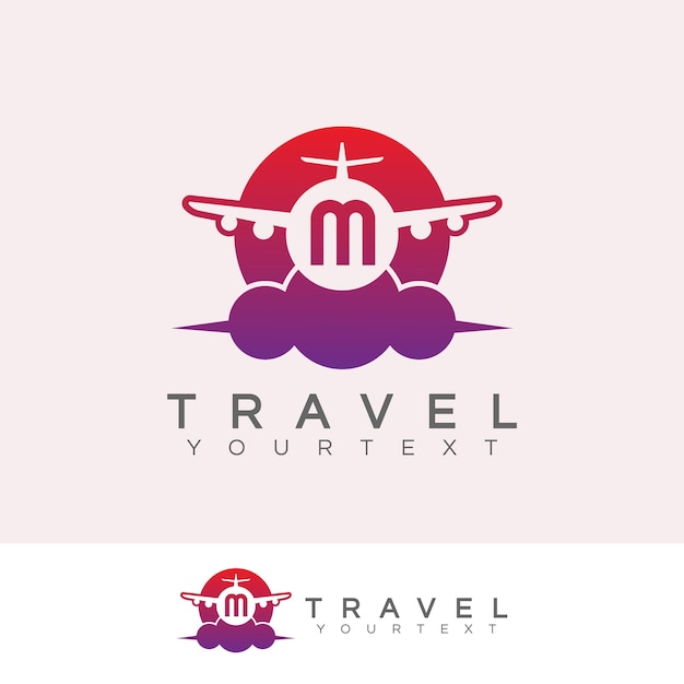 Travel initial letter m diseño de logotipos