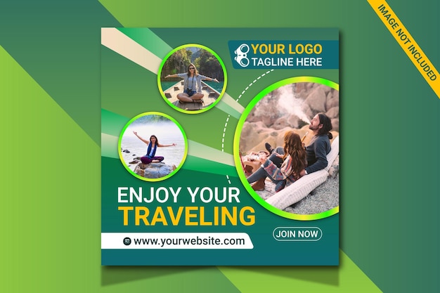 Vector travel instagram post plantilla de historia de instagram social media post tamplate premium travel poster