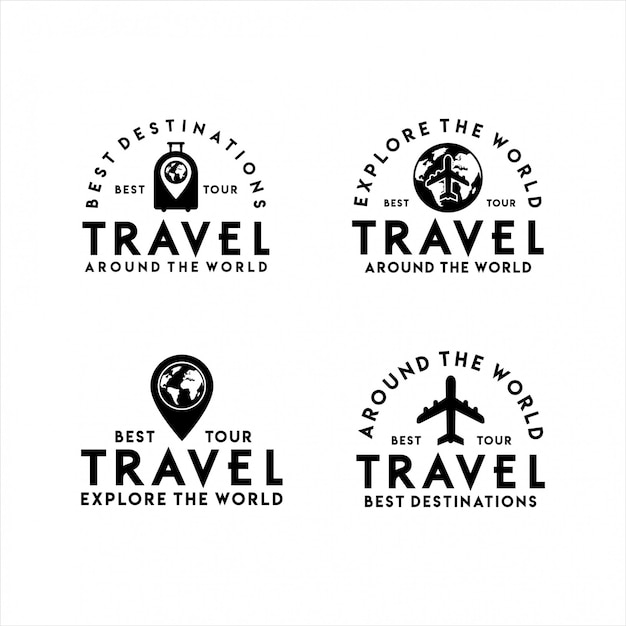 Travel logo best tour set