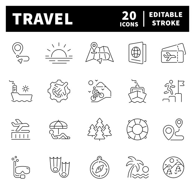Travel vector icons