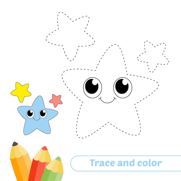 Traza y color para el vector de estrellas de los niños.