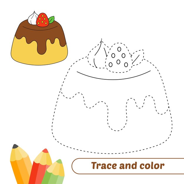 Traza y color para vector de pudín de niños