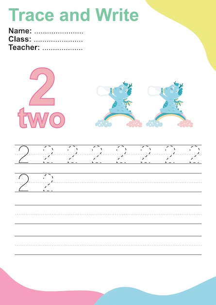 Traza y escribe el número para los niños. Ejercicio para que los niños reconozcan el número. trabajo educativo