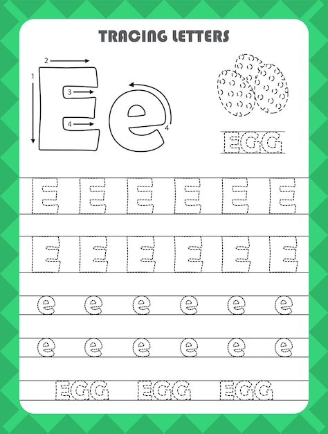 Traza las letras del alfabeto inglés y rellena los colores mayúsculas y minúsculas e.