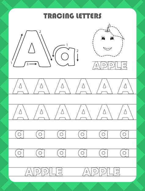 Traza las letras del alfabeto inglés y rellena los colores Mayúsculas y minúsculas A.
