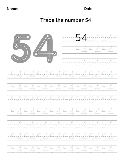 Traza el número 54