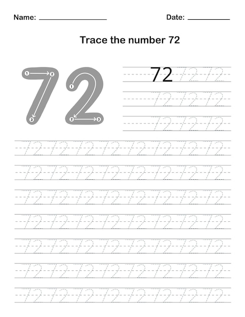 Traza el número 72