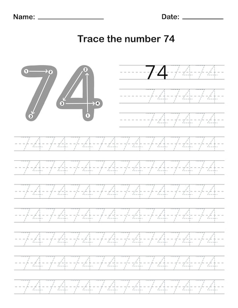 Traza el número 74
