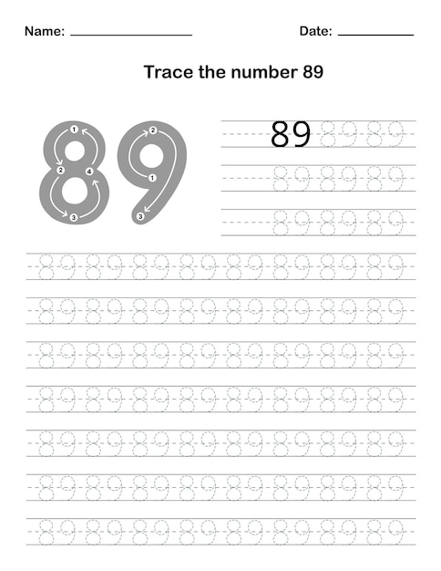 Traza el número 89