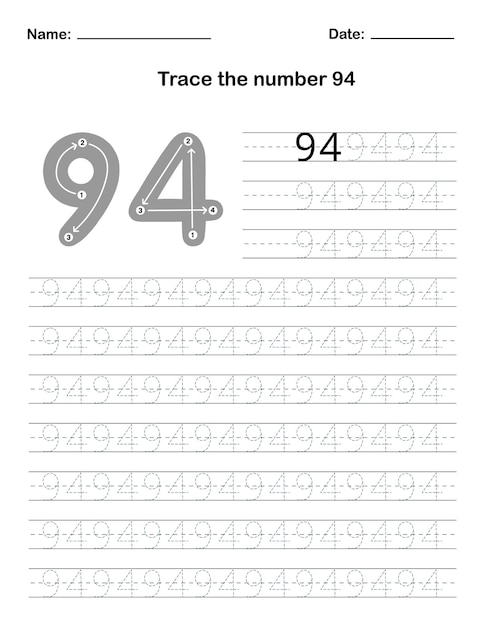 Traza el número 94