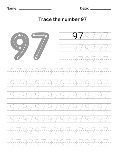 Traza el número 97