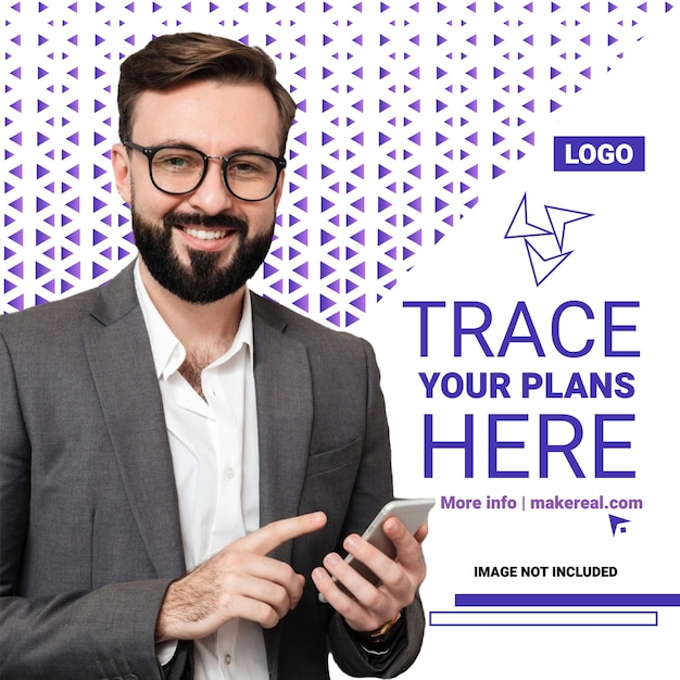 Traza tus planes de trabajo futuro hombre de negocios emprendedor