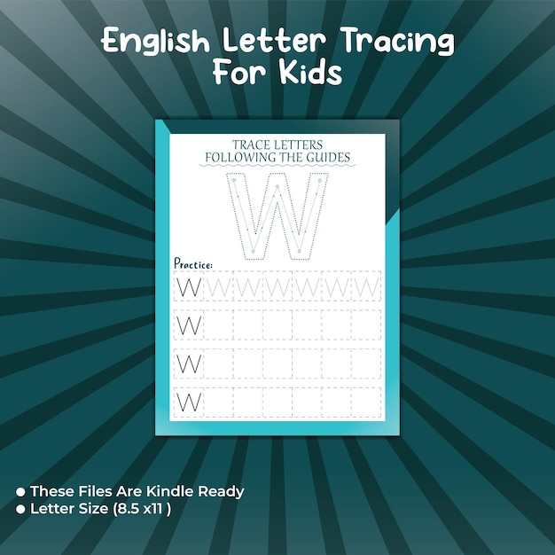 Trazado de letras en inglés para niños - W