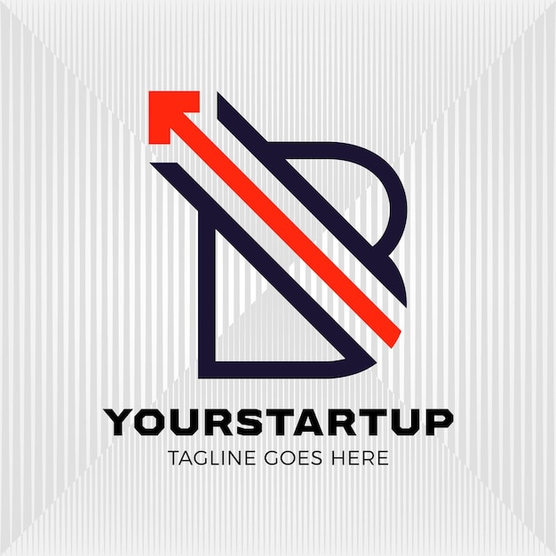 Trazado mezclado con la letra inicial B logotipo flecha moderna logotipo