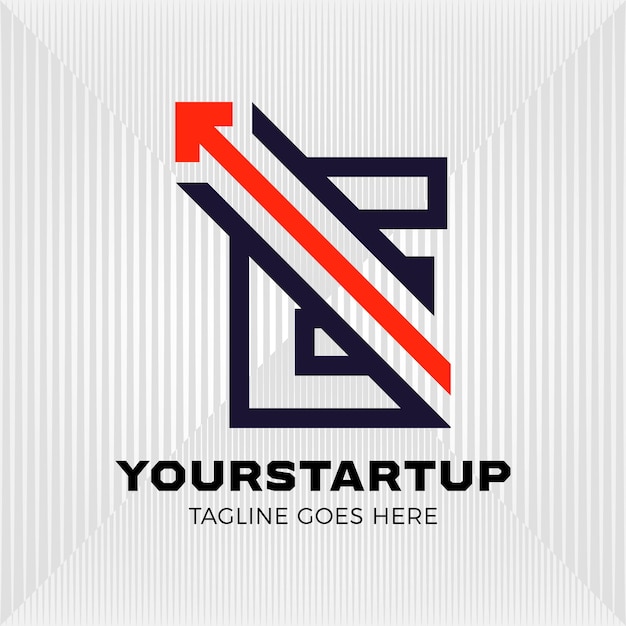 Trazado mezclado con la letra inicial E logotipo flecha moderna logotipo