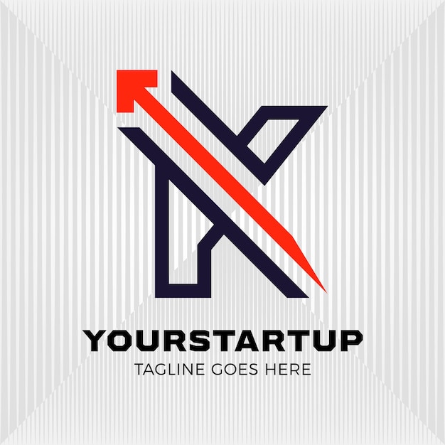 Trazado mezclado con la letra inicial K logotipo flecha moderna logotipo