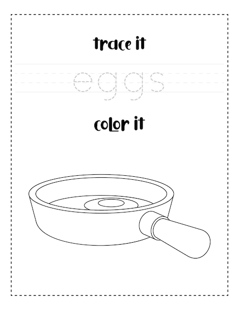 Trazado de palabras de escritura a mano y huevos de color práctica de escritura a mano para niños