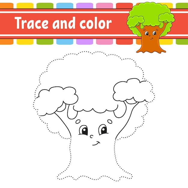 Trazar y colorear página para colorear para niños Práctica de escritura a mano