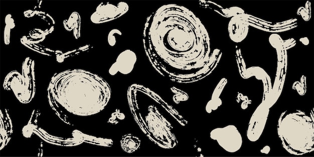 Trazo de pincel abstracto pintura ilustración de patrones sin fisuras Fondo de línea de pintura moderna