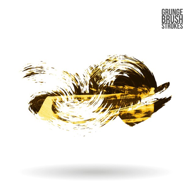 Trazo de pincel amarillo y textura. Grunge vector abstracto mano - elemento pintado.