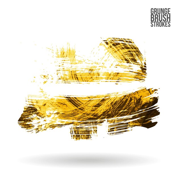 Trazo de pincel amarillo y textura. Grunge vector abstracto mano - elemento pintado.