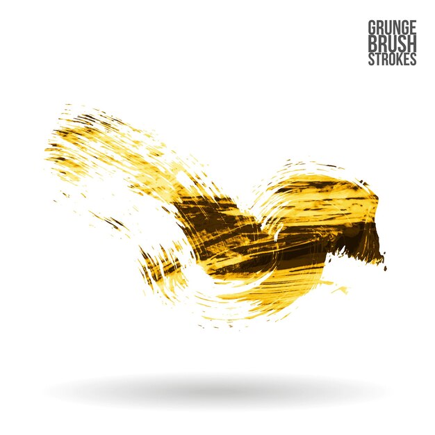 Trazo de pincel amarillo y textura. Grunge vector abstracto mano - elemento pintado.