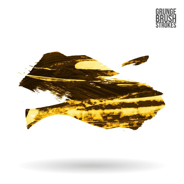 Trazo de pincel amarillo y textura. Grunge vector abstracto mano - elemento pintado.