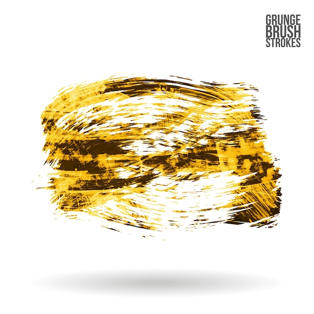 Trazo de pincel amarillo y textura. Grunge vector abstracto mano - elemento pintado.