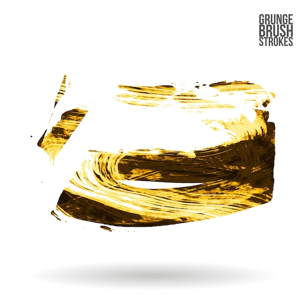 Trazo de pincel amarillo y textura. Grunge vector abstracto mano - elemento pintado.