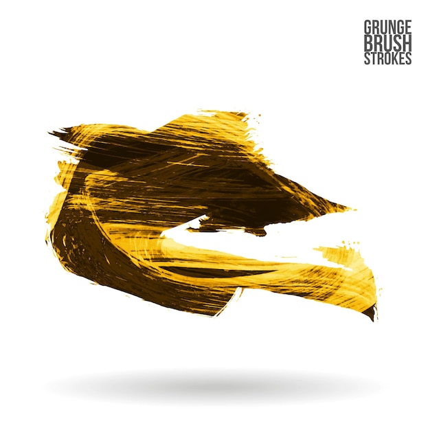 Trazo de pincel amarillo y textura. Grunge vector abstracto mano - elemento pintado.