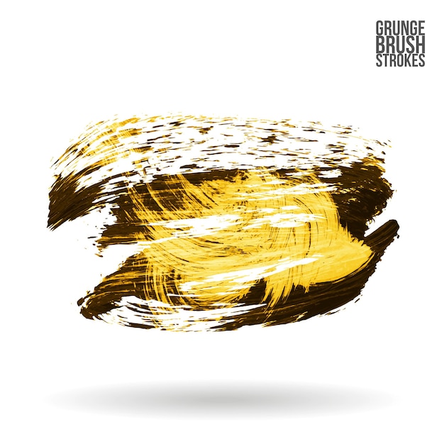 Trazo de pincel amarillo y textura. Grunge vector abstracto mano - elemento pintado.