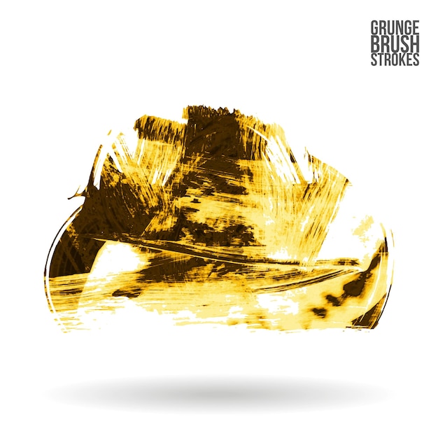 Trazo de pincel amarillo y textura. Grunge vector abstracto mano - elemento pintado.