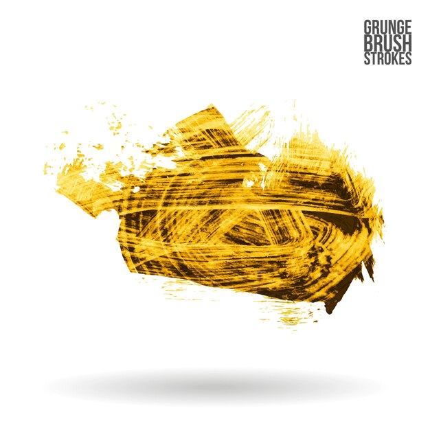 Trazo de pincel amarillo y textura. Grunge vector abstracto mano - elemento pintado.