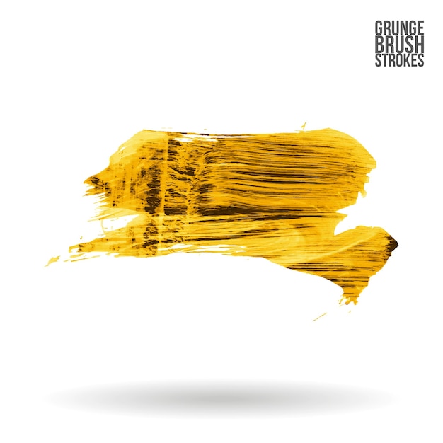 Trazo de pincel amarillo y textura. Grunge vector abstracto mano - elemento pintado.