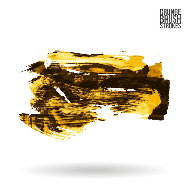 Trazo de pincel amarillo y textura. Grunge vector abstracto mano - elemento pintado.