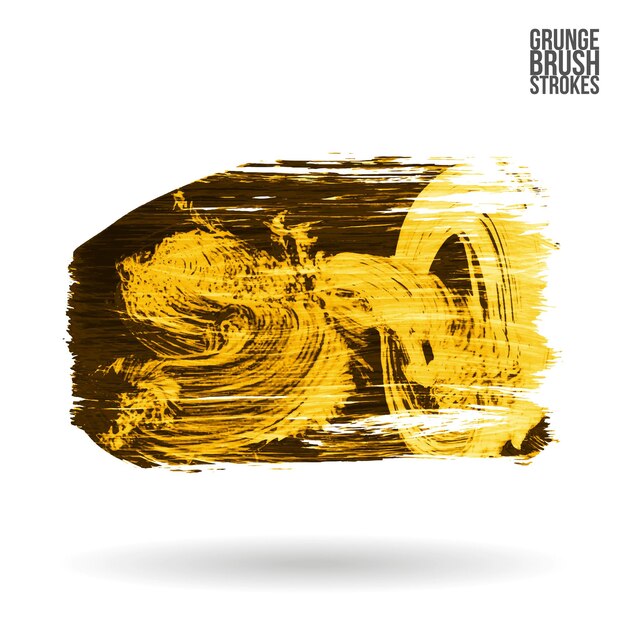 Trazo de pincel amarillo y textura. Grunge vector abstracto mano - elemento pintado.