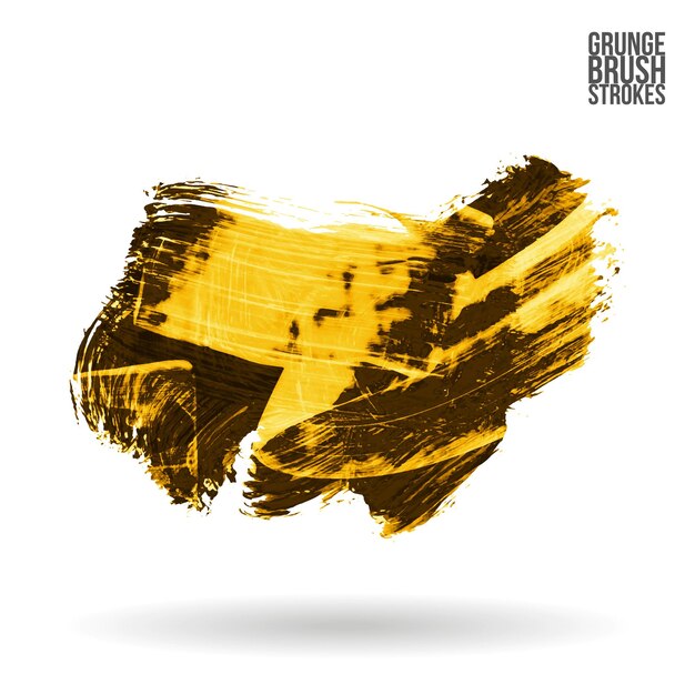 Trazo de pincel amarillo y textura. Grunge vector abstracto mano - elemento pintado.