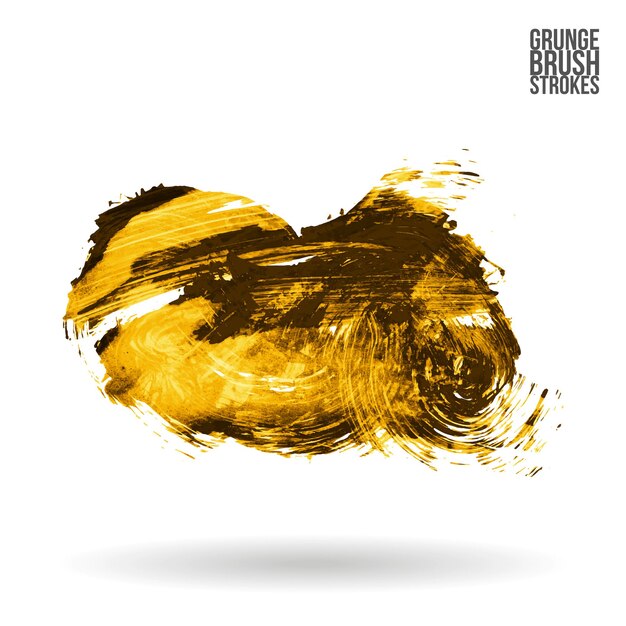 Trazo de pincel amarillo y textura. Grunge vector abstracto mano - elemento pintado.