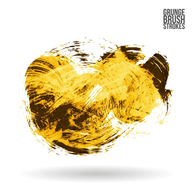 Trazo de pincel amarillo y textura. Grunge vector abstracto mano - elemento pintado.
