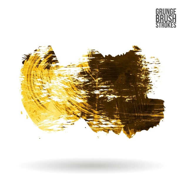 Trazo de pincel amarillo y textura. Grunge vector abstracto mano - elemento pintado.