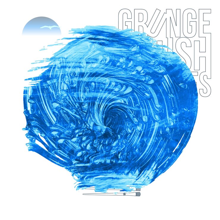 Vector trazo de pincel azul y textura grunge vector abstracto elemento pintado a mano
