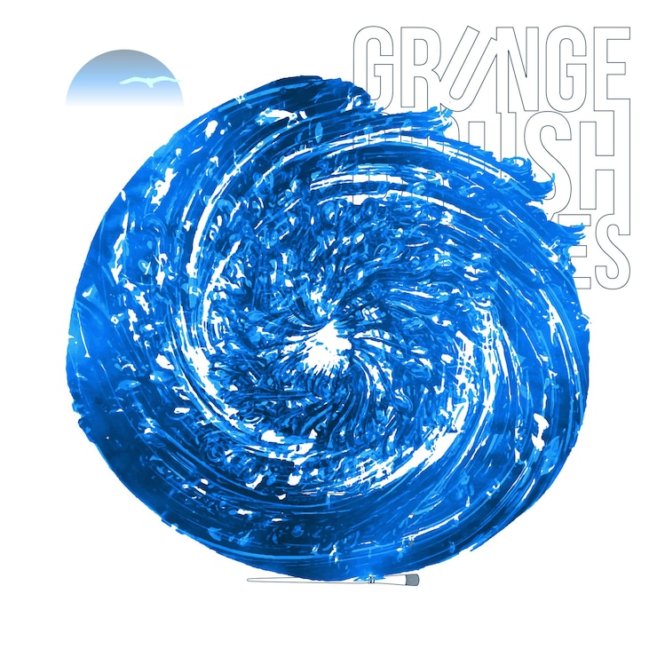 Vector trazo de pincel azul y textura grunge vector abstracto elemento pintado a mano