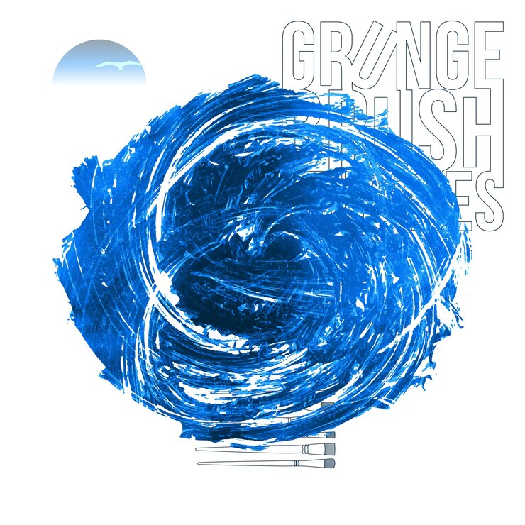 Vector trazo de pincel azul y textura grunge vector abstracto elemento pintado a mano