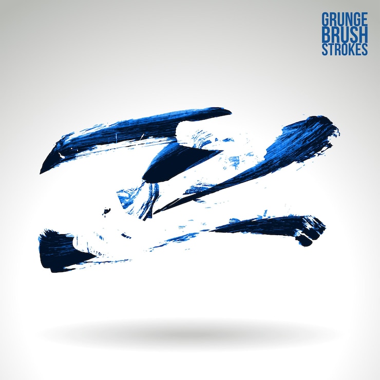 Vector trazo de pincel azul y textura grunge vector abstracto elemento pintado a mano
