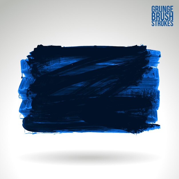 Trazo de pincel azul y textura Grunge vector abstracto elemento pintado a mano