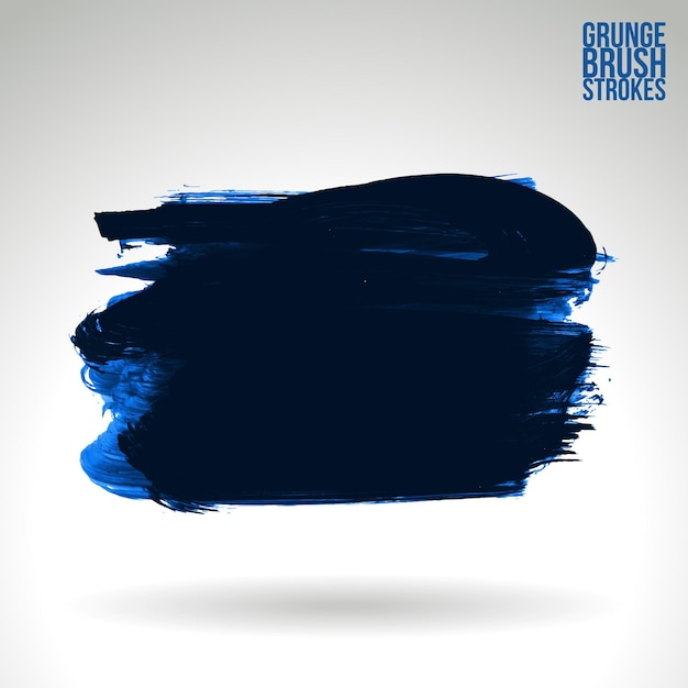 Trazo de pincel azul y textura Grunge vector abstracto elemento pintado a mano